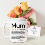 Personalisierte Fünf-Sterne-Rezension 11oz 15oz keramische Kaffeetasse mit Namen Muttertag Geburtstag Geschenk für Mama