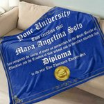 Personalisierte Graduierung Zertifikat Design Throw Decke mit Namen und Schulnamen Graduierung Geschenk für High School College Absolventen