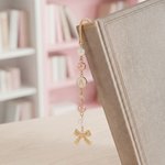 Personalised Pearl Bow Beaded Charm Bookmark with Initial Birthday Gift for Book Lovers Bookworms