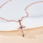 Personalizado Corazón Piedra de Nacimiento Estilo Cruz Collar Dainty Joyería Aniversario Día de la Madre Cumpleaños Regalo para Mujer Mamá Abuela