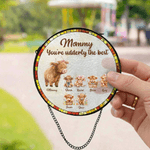 Personalisierte niedlichen Hochland Kuh Suncatcher Glas Ornament mit Namen Fenster Balkon hängende Dekor Muttertag Geschenk für Mama