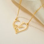 Collana personalizzata con cuore di cavallo con nome Compleanno Festa della Mamma Regalo per l'equitazione per la mamma amante dei cavalli