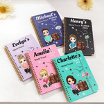Personalized Cartoon Character World Travel 2026 Planner A5 Spiral Notebook with Weekly and Monthly Planning Pages Daily Use Travel Gift for Travelers