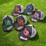 Personalized Multicolor Name Number Soccer Softball Baseball Mesh Cap Outdoor Activities Wear Game Day Birthday Gift for Ball Sports Lovers