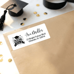 Clase personalizada de 2026 Pegatinas impermeables de diseño con el nombre de retorno de la etiqueta de dirección Celebración de la fiesta de graduación DIY Decoración para graduados