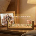 Personlig Highland Cow Family LED-nattlampa med namn och träsockel Heminredning Mors dag Fars dag Present till mamma pappa