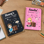 Personalized Cartoon Character World Travel 2026 Planner A5 Spiral Notebook with Weekly and Monthly Planning Pages Daily Use Travel Gift for Travelers