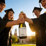 Personalized Simple Line Graduation Cap Waterproof Wine Stickers Labels with Name and Year Graduation Party Gift for Master PhD Graduates