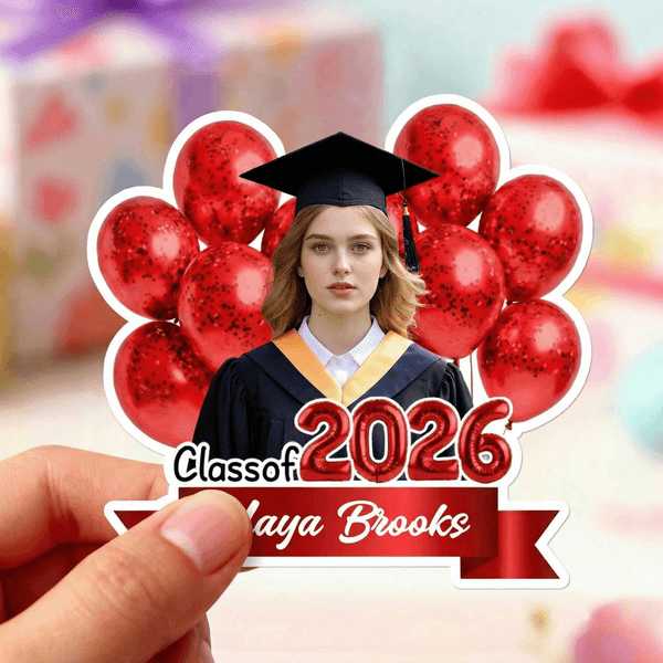 Personalisierte Ballons Ribbon Graduation Photo Sticker mit Namen Graduation Ceremony Party Geschenk für Absolventen