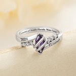 Personlig Graduation Birthstone Ring med graverad text och zirkoner Graduation Gift for College High School Graduates