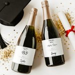Personalized Simple Line Graduation Cap Waterproof Wine Stickers Labels with Name and Year Graduation Party Gift for Master PhD Graduates