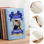 Gepersonaliseerde Ster Ballon Afstuderen Foto PU Leren Notitieboekje met School Naam en Naam Afstudeerceremonie Gift voor Klas van 2026 Afgestudeerden