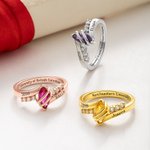 Personlig Graduation Birthstone Ring med graverad text och zirkoner Graduation Gift for College High School Graduates