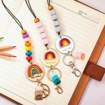 Personalized Cute Apple Lanyard for Id Badges for Teachers Nurse