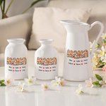 Personlig Retro Floral Title Keramisk blomvas med 1-12 namn Heminredning Födelsedag Mors dag present till mamma mormor kvinna