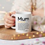 Personalisierte Fünf-Sterne-Rezension 11oz 15oz keramische Kaffeetasse mit Namen Muttertag Geburtstag Geschenk für Mama