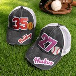 Personalized Multicolor Name Number Soccer Softball Baseball Mesh Cap Outdoor Activities Wear Game Day Birthday Gift for Ball Sports Lovers