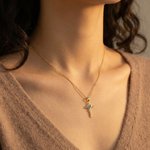 Personalizado Corazón Piedra de Nacimiento Estilo Cruz Collar Dainty Joyería Aniversario Día de la Madre Cumpleaños Regalo para Mujer Mamá Abuela