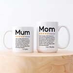 Personalisierte Fünf-Sterne-Rezension 11oz 15oz keramische Kaffeetasse mit Namen Muttertag Geburtstag Geschenk für Mama