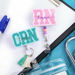 Personalized Multi-Color Tassel Beads Nurse Badge Reel with Name Nurse Clinic Use Birthday Gift for Nurse Medical Staff