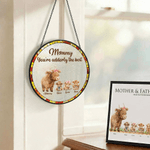 Personalisierte niedlichen Hochland Kuh Suncatcher Glas Ornament mit Namen Fenster Balkon hängende Dekor Muttertag Geschenk für Mama