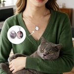 Collier médaillon personnalisé avec initiale texte photo et fleur de naissance - Cadeau d'anniversaire fête des Mères pour les femmes