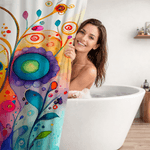 Personalizzato acquerello fiore tenda da doccia con il nome e 12 ganci bagno Decor Compleanno regalo di inaugurazione per la famiglia amico