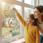 Personalisierte niedlichen Hochland Kuh Suncatcher Glas Ornament mit Namen Fenster Balkon hängende Dekor Muttertag Geschenk für Mama
