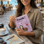 Personalized Cartoon Character World Travel 2026 Planner A5 Spiral Notebook with Weekly and Monthly Planning Pages Daily Use Travel Gift for Travelers