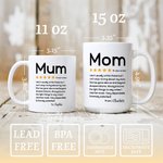 Personalisierte Fünf-Sterne-Rezension 11oz 15oz keramische Kaffeetasse mit Namen Muttertag Geburtstag Geschenk für Mama