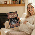 Henkilökohtainen vauva ultraääni valokuva puinen plaketti kehys merkki nimi päivämäärä teksti raskaus Reveal Baby Shower äitienpäivä lahja odottaville äidille