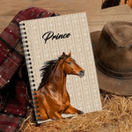 Personalised Multi-Colour Heart Hoof Pattern Horse Photo Notebook with Name Writing Use Anniversary Gift for Horse Lovers Writing Enthusiasts