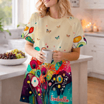 Personalisierte Vibrant Watercolor Floral Soft Oversized Schlaf Kleid mit Namen täglichen Gebrauch Geburtstag Geschenk für Mama Großmutter
