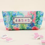Chinoiserie personalizada con monograma Mahjong Azulejos Bolsa de maquillaje con el nombre de uso diario Mahjong Noche Regalo de cumpleaños para los jugadores de Mahjong