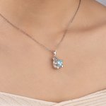 Personligt morbjörnhalsband med födelsesten Smycken Mors dag Födelsedagspresent till mamma Kvinna