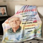 Personalised Photo Rainbow Heart Paw Print Soft Throw Blanket with Name and Year Home Decor Sympathy Memorial Gift for Pet Owner Family