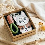 Personalised Cartoon Dog PU Leather Keychain with Name Daily Use Anniversary Birthday Gift for Pet Owners Lovers