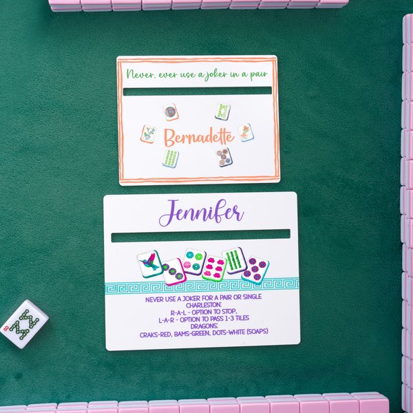 Henkilökohtainen värikäs akryyli Mahjong Line Reader nimi Mahjong Club Mahjong peli-ilta lahja Mahjong Loverille