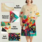 Personalisierte Vibrant Watercolor Floral Soft Oversized Schlaf Kleid mit Namen täglichen Gebrauch Geburtstag Geschenk für Mama Großmutter