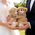 A Hug for My Cutie Love - Personalised Scented Stuffed Bear Puppy Plush Toy Birthday Wedding Anniversary Valentine's Day Gift