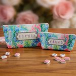 Chinoiserie personalizada con monograma Mahjong Azulejos Bolsa de maquillaje con el nombre de uso diario Mahjong Noche Regalo de cumpleaños para los jugadores de Mahjong