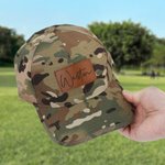 Personalized PU Leather Name Patch Camo Baseball Cap Daily Use Birthday Father's Day Gift for Dad Man
