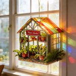 Efecto de vidriera personalizada Invernadero acrílico Suncatcher Ornamento con texto Decoración para el hogar Cumpleaños Aniversario Regalo para los amantes de las plantas
