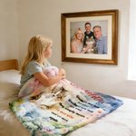 Personalised Photo Rainbow Heart Paw Print Soft Throw Blanket with Name and Year Home Decor Sympathy Memorial Gift for Pet Owner Family