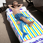 Personalized Watercolor Ocean Animal Oversized Quick Dry Beach Towel with Name and Text Summer Vacation Accessory Birthday Gift for Kids Friends Women