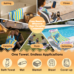 Personalized Watercolor Ocean Animal Oversized Quick Dry Beach Towel with Name and Text Summer Vacation Accessory Birthday Gift for Kids Friends Women