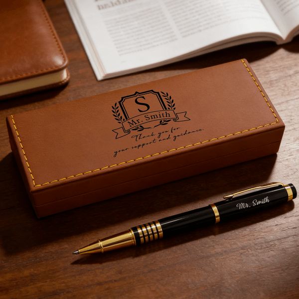 Set di penne personalizzate per il sostegno e la guida con nome e iniziali Regalo per la giornata dell'insegnante per insegnanti e professori