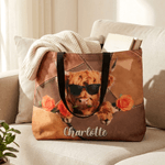 Personlig Highland Cow Birth Flower stor kapasitet Tote Bag med navn Daglig bruk Bursdagsgave til Highland Cow Lovers Cowgirls