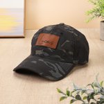 Personalized PU Leather Name Patch Camo Baseball Cap Daily Use Birthday Father's Day Gift for Dad Man