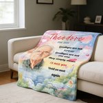 Personalised Photo Rainbow Heart Paw Print Soft Throw Blanket with Name and Year Home Decor Sympathy Memorial Gift for Pet Owner Family